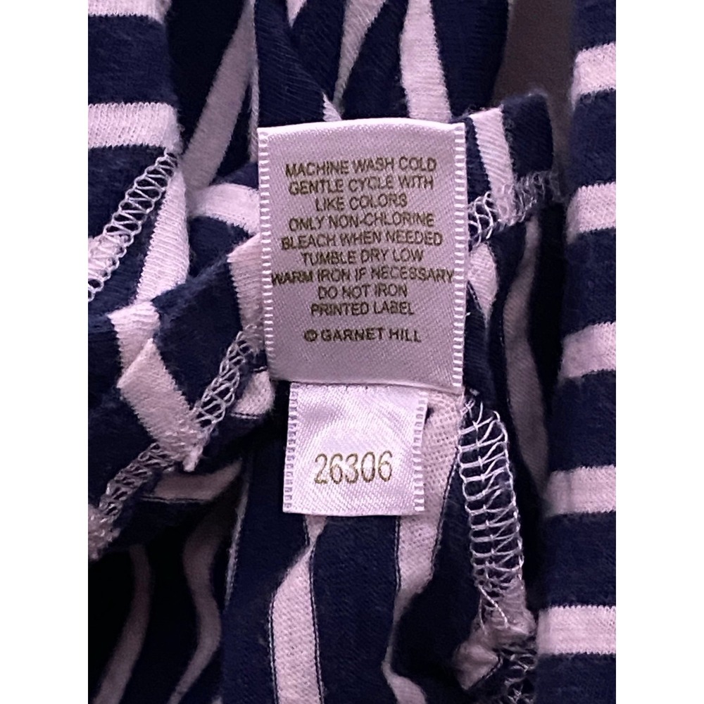 Garnet Hill Navy and White Stripe Cardigan. Women's size M - Picture 12 of 12